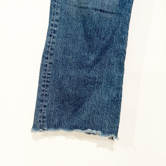Free People Stella Kick Flare Cropped Raw Hem High Rise Button Fly Jeans Size 30 - Picture 10 of 11